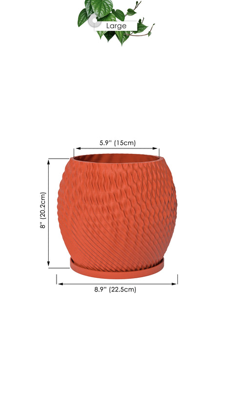 Terracotta Orange Ripple