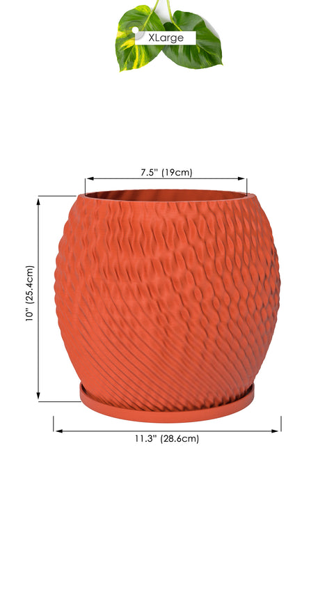 Terracotta Orange Ripple