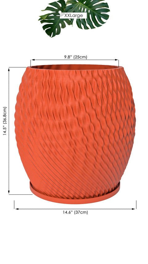 Terracotta Orange Ripple