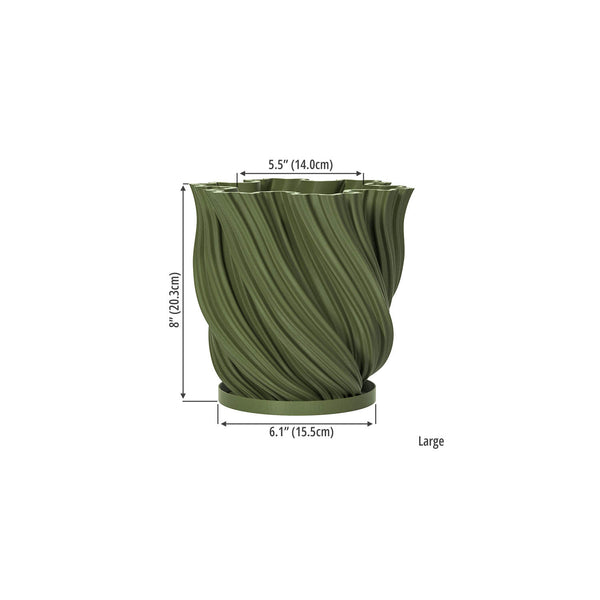 large green plastic plant pots Planter Pot With Drainage, Saucer Included