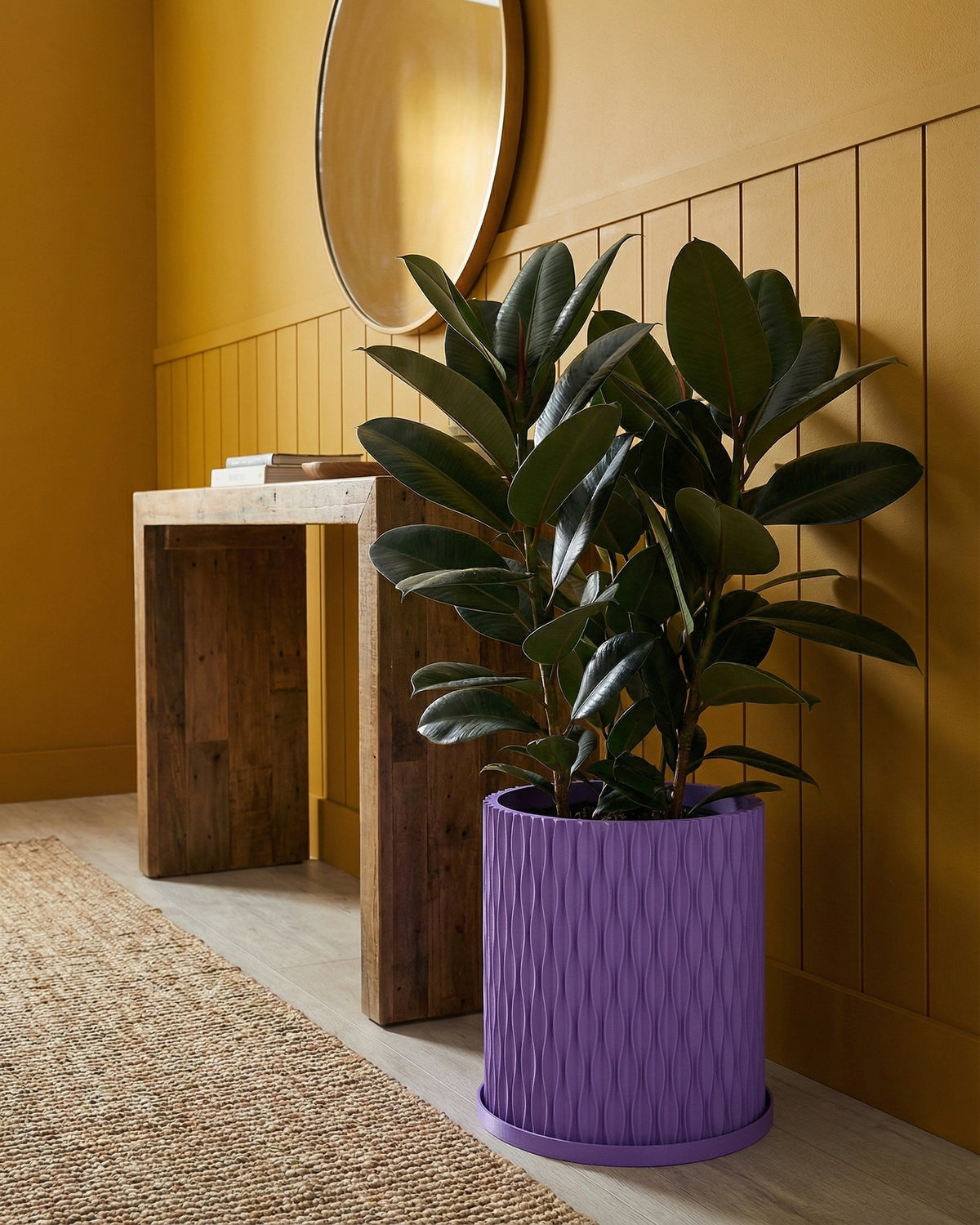 dark purple plant pot Planter Pot With Drainage, Saucer Included