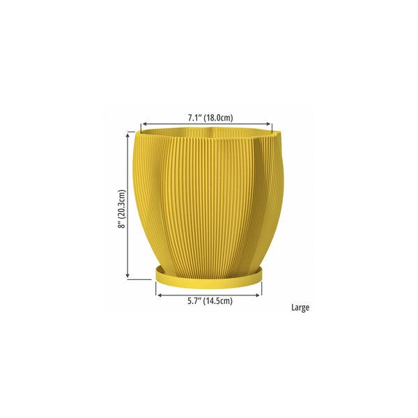 large yellow indoor planter Planter Pot With Drainage, Saucer Included