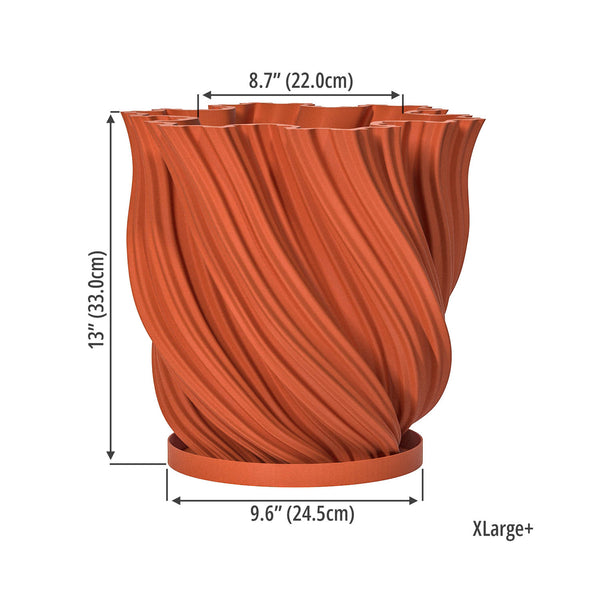 13 cm terracotta plant pots Planter Pot With Drainage, Saucer Included