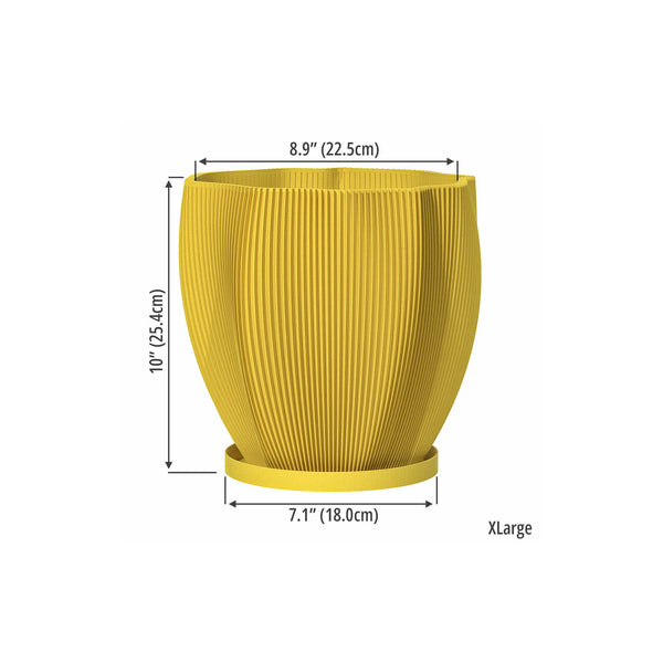 large coloured plant pots Planter Pot With Drainage, Saucer Included