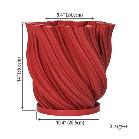 large red plastic plant pots Planter Pot With Drainage, Saucer Included