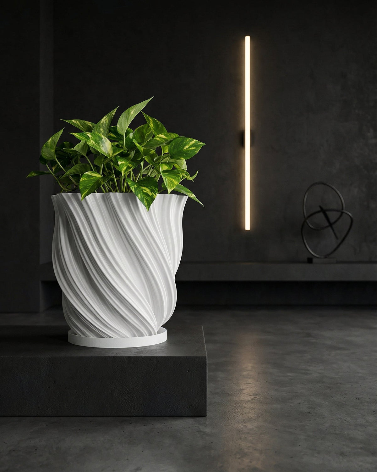 round white planter pot Planter Pot With Drainage, Saucer Included