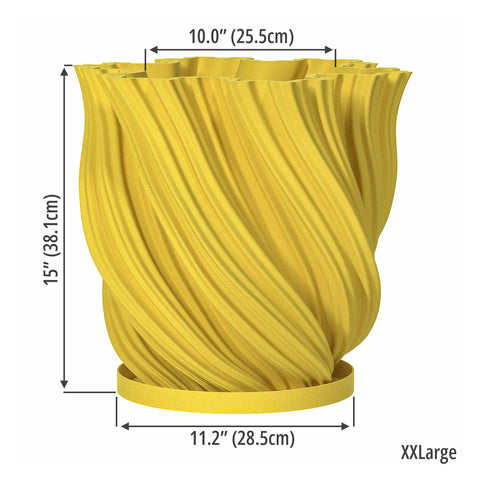 large yellow plastic plant pots Planter Pot With Drainage, Saucer Included